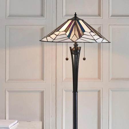 Lampa podłogowa witrażowa Tiffany 639342 z serii Interiors 1900