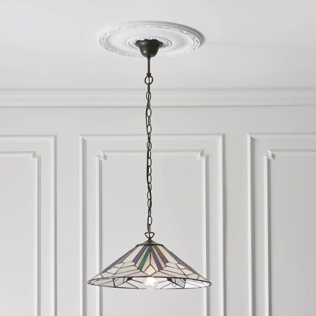 Lampa wisząca witrażowa kolorowa E27 6393860W z serii Tiffany