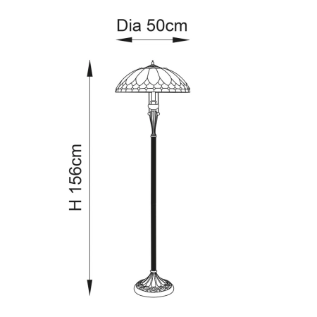 Lampa podłogowa witrażowa Tiffany 639722 z serii Interiors 1900