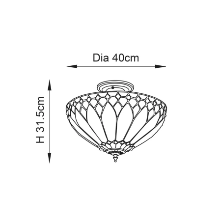Plafon Tiffany 639783 x 60W E27 GLS - Interiors 1900