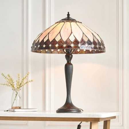 Lampa stołowa witrażowa Tiffany 6398260W z serii Interiors 1900