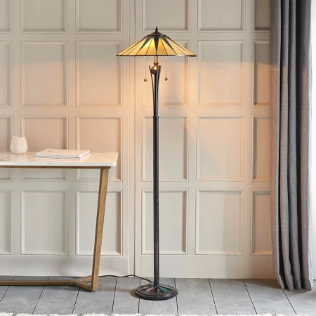 Lampa podłogowa witrażowa Tiffany 640412 z serii Interiors 1900