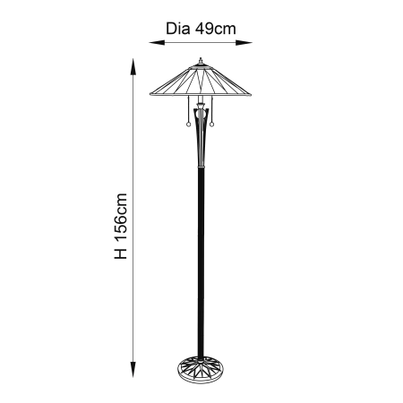 Lampa podłogowa witrażowa Tiffany 640412 z serii Interiors 1900