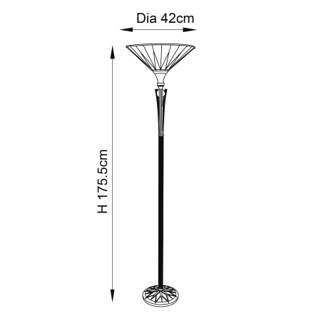 Lampa podłogowa witrażowa Tiffany 6404260W z serii Interiors 1900