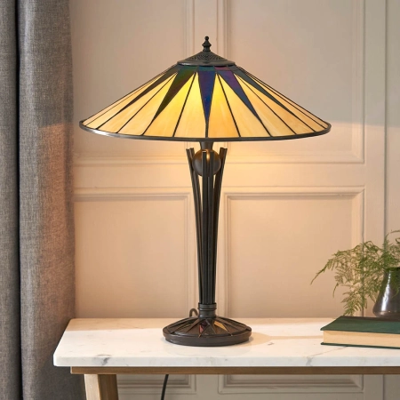 Lampa stołowa witrażowa Tiffany 640452 z serii Interiors 1900