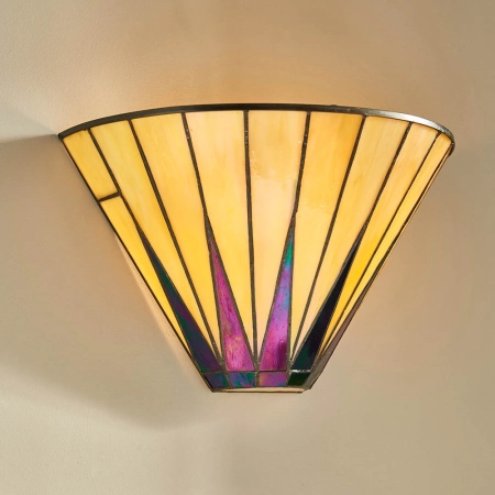 Kinkiet witrażowy szklany w stylu Tiffany 6404640W z serii Interiors 1900