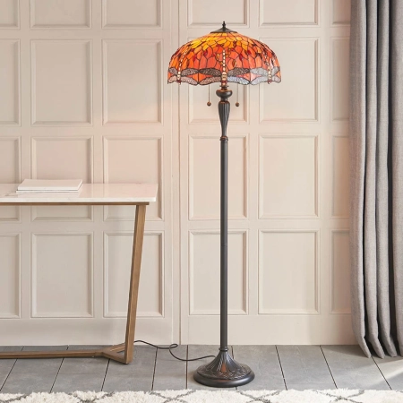 Lampa podłogowa witrażowa Tiffany 640702 z serii Interiors 1900