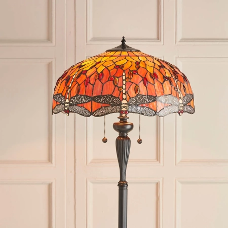 Lampa podłogowa witrażowa Tiffany 640702 z serii Interiors 1900
