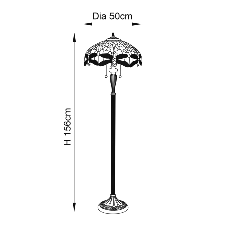 Lampa podłogowa witrażowa Tiffany 640702 z serii Interiors 1900