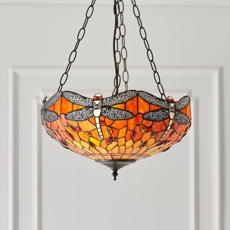 Lampa wisząca witrażowa wielokolorowa 640763 z serii Tiffany