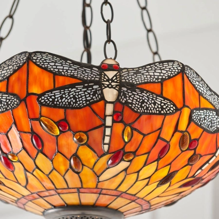 Lampa wisząca witrażowa wielokolorowa 640763 z serii Tiffany