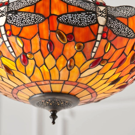 Lampa wisząca witrażowa wielokolorowa 640763 z serii Tiffany