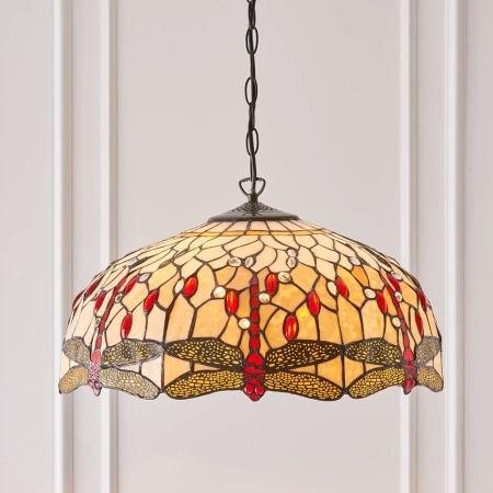 Lampa wisząca witrażowa wielokolorowa 640793 z serii TIFFANY