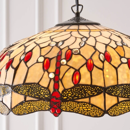 Lampa wisząca witrażowa wielokolorowa 640793 z serii TIFFANY
