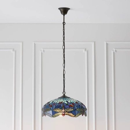 Lampa wisząca witrażowa wielokolorowa 640803 z serii Tiffany