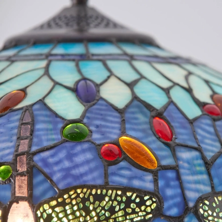 Lampa wisząca witrażowa wielokolorowa 640803 z serii Tiffany