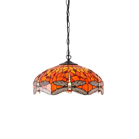 Lampa wisząca witrażowa wielokolorowa 640813 z serii Tiffany