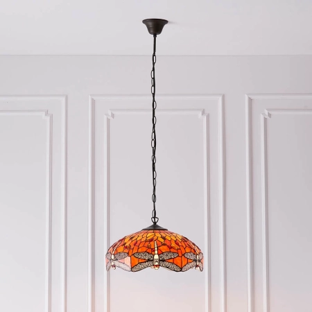 Lampa wisząca witrażowa wielokolorowa 640813 z serii Tiffany