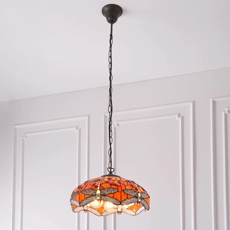 Lampa wisząca witrażowa wielokolorowa 640813 z serii Tiffany