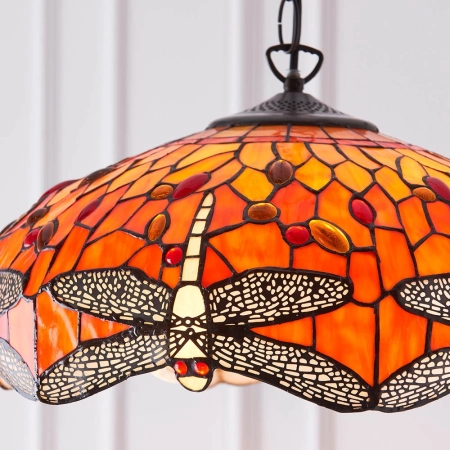 Lampa wisząca witrażowa wielokolorowa 640813 z serii Tiffany