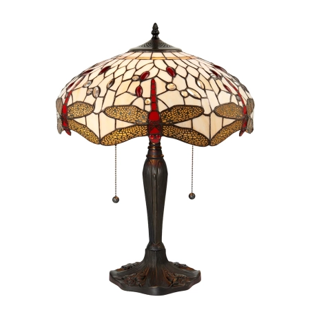 Lampa stołowa witrażowa Tiffany 640852 z serii Interiors 1900