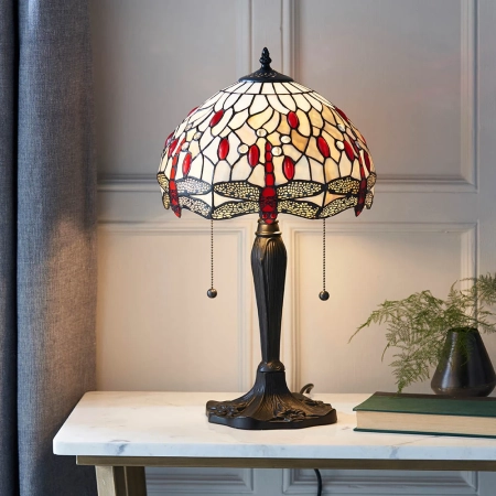 Lampa stołowa witrażowa Tiffany 640862 z serii Interiors 1900
