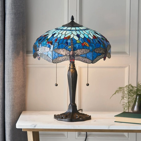 Lampa stołowa witrażowa Tiffany 640892 z serii Interiors 1900