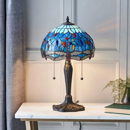 Lampa stołowa witrażowa Tiffany 640902 z serii Interiors 1900