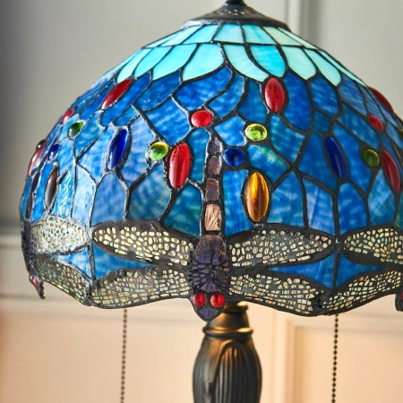 Lampa stołowa witrażowa Tiffany 640902 z serii Interiors 1900