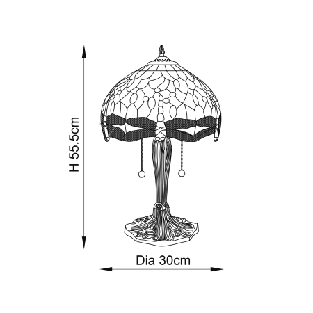 Lampa stołowa witrażowa Tiffany 640902 z serii Interiors 1900