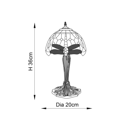 Lampa stołowa witrażowa Tiffany 6409140W z serii Interiors 1900