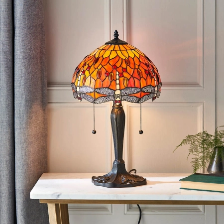 Lampa stołowa witrażowa Tiffany 640922 z serii Interiors 1900