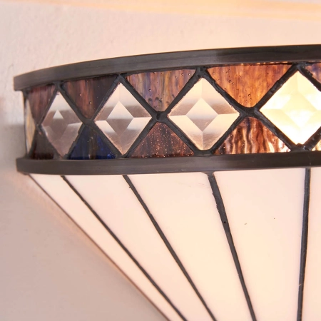 Kinkiet witrażowy Tiffany półokrągły 6414940W z serii Interiors 1900