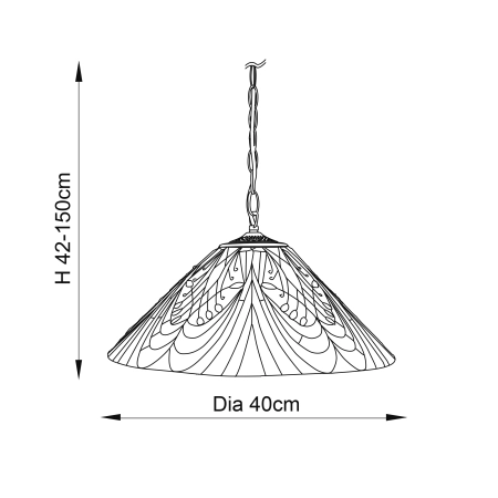 Lampa wisząca witrażowa kolorowa 6416260W z serii Tiffany