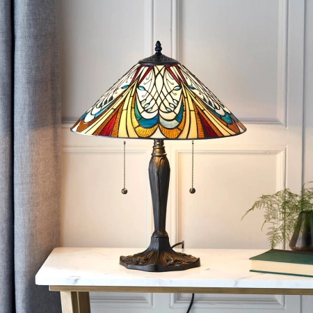 Lampa stołowa witrażowa Tiffany 641632 z serii Interiors 1900