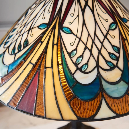 Lampa stołowa witrażowa Tiffany 641632 z serii Interiors 1900