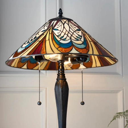 Lampa stołowa witrażowa Tiffany 641632 z serii Interiors 1900
