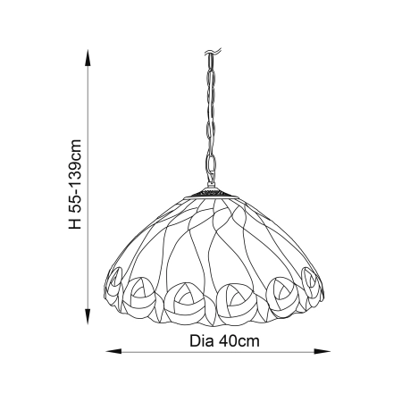 Lampa wisząca witrażowa kolorowa 6417660W z serii Tiffany