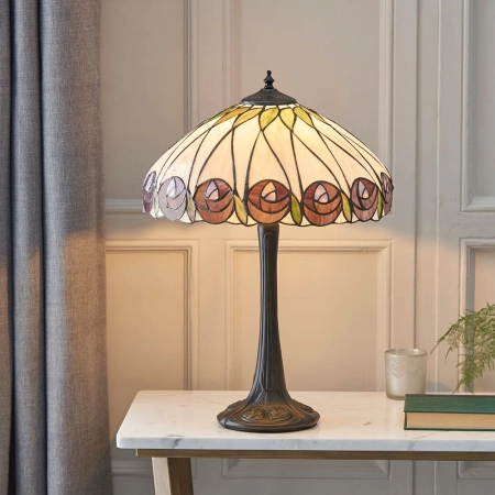 Lampa stołowa witrażowa Tiffany 6417760W z serii Interiors 1900