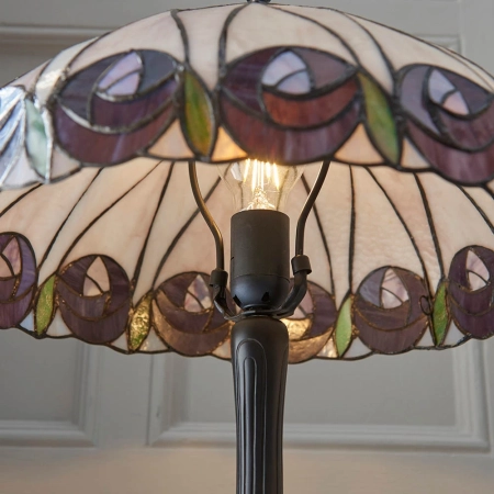 Lampa stołowa witrażowa Tiffany 6417760W z serii Interiors 1900