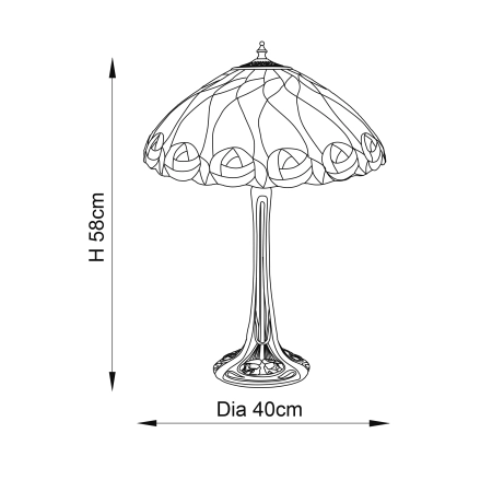 Lampa stołowa witrażowa Tiffany 6417760W z serii Interiors 1900