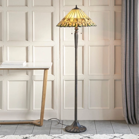 Lampa podłogowa witrażowa Tiffany 641922 z serii Interiors 1900