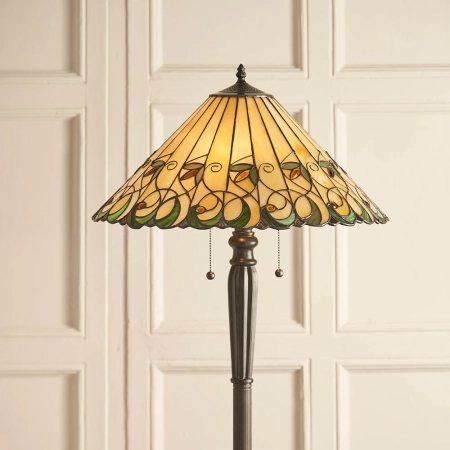 Lampa podłogowa witrażowa Tiffany 641922 z serii Interiors 1900