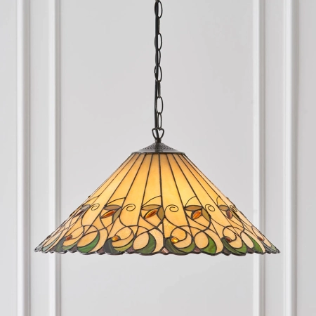 Lampa wisząca witrażowa Tiffany 641943 z serii Interiors 1900