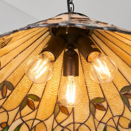Lampa wisząca witrażowa Tiffany 641943 z serii Interiors 1900