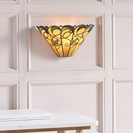 Kinkiet witrażowy Tiffany w kształcie golfa 6419840W z serii Interiors 1900