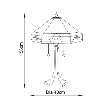 Lampa stołowa witrażowa Tiffany 642862 z serii Interiors 1900