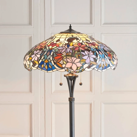 Lampa podłogowa witrażowa Tiffany 643232 z serii Interiors 1900