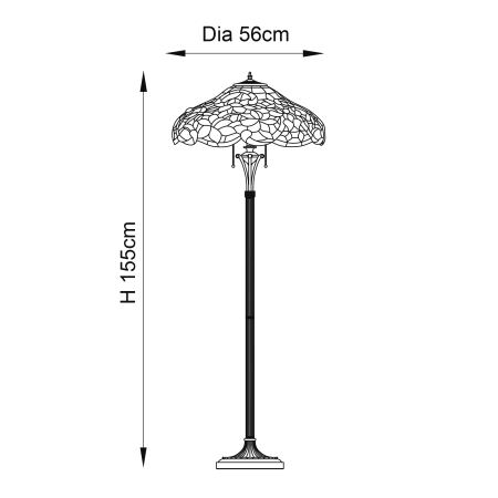 Lampa podłogowa witrażowa Tiffany 643232 z serii Interiors 1900