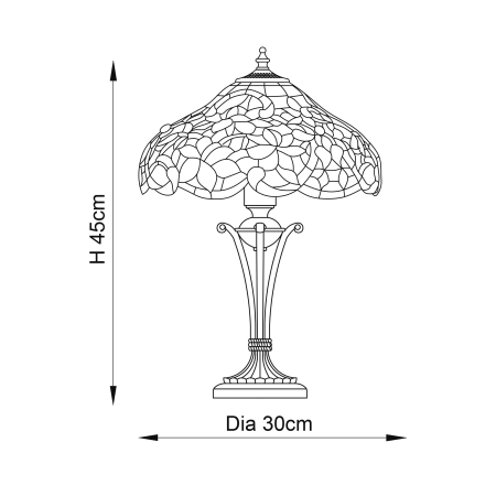 Lampa stołowa witrażowa Tiffany 643272 z serii Interiors 1900